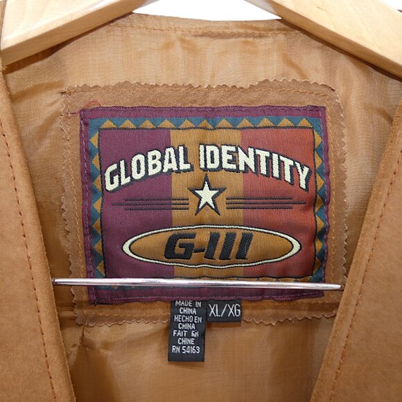 Global Identity G III Men's Thrashed Rugged Western Leather Suede Cowboy XL Vest - Picture 3 of 14